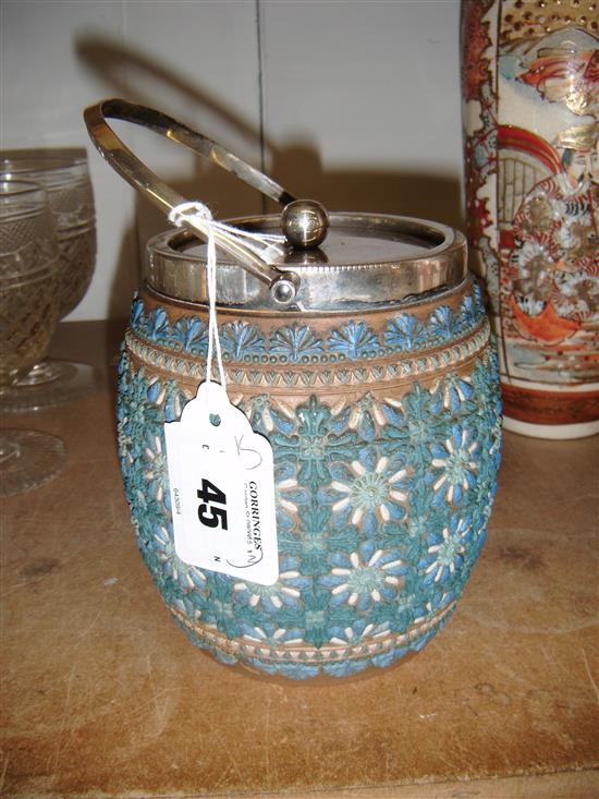 Doulton Lambeth silicon ware biscuit barrel